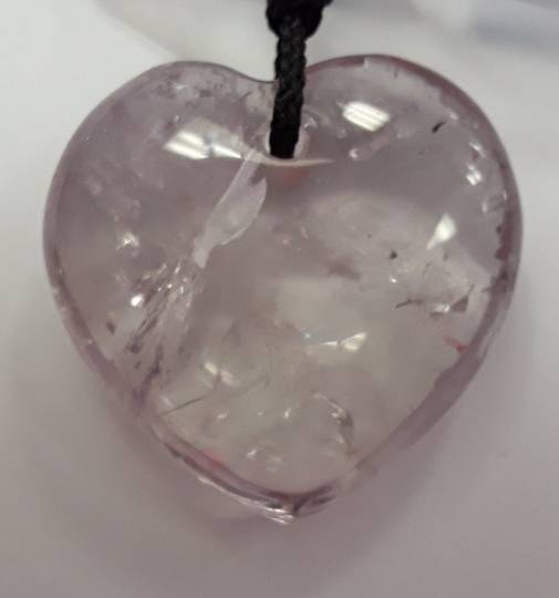 Puff Pale  Amethyst Heart Pendant